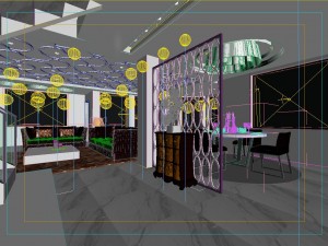 deluxe modern living room 1822 3D Модель