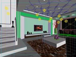 deluxe modern living room 1822 3D Модель