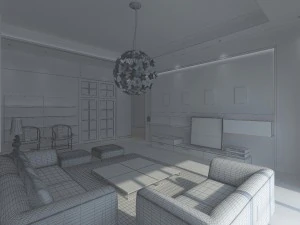 deluxe modern living room 1823 3D Model