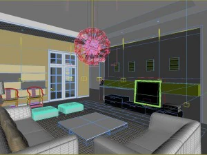 deluxe modern living room 1823 3D Model