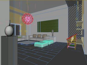 deluxe modern living room 1823 3D Model