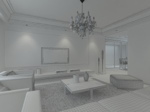 deluxe modern living room 1824 3D Model