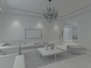 deluxe modern living room 1824 3D Model