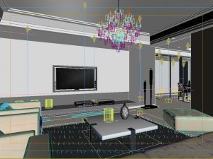 deluxe modern living room 1824 3D Model