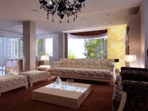 deluxe modern living room 1827 3D Model