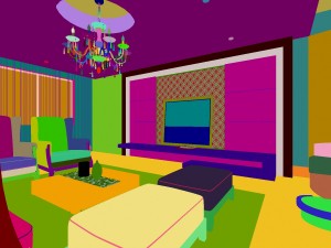 deluxe modern living room 1827 3D Model