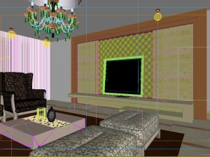 deluxe modern living room 1827 3D Model