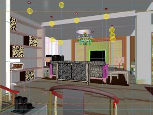 deluxe modern living room 1827 3D Model