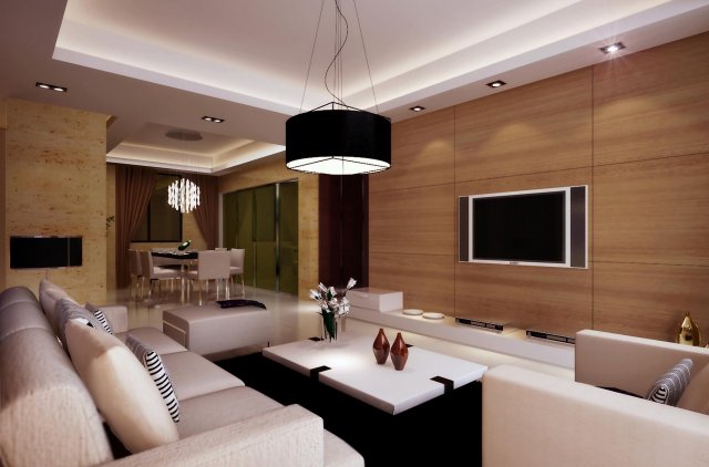deluxe modern living room 1828 3D Модель .c4d .max .obj .3ds .fbx .stl .blend 