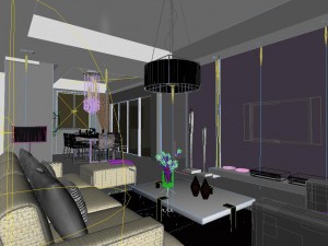 deluxe modern living room 1828 3D Модель