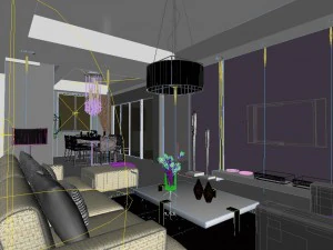 deluxe modern living room 1828 3D Model