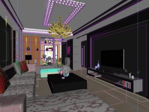 deluxe modern living room 1829 3D 模型
