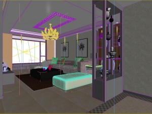 deluxe modern living room 1829 3D 模型