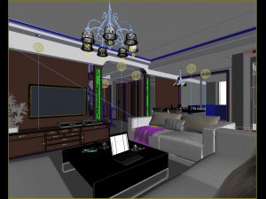 the luxurious modern living room is 1830 Modello 3D