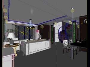 the luxurious modern living room is 1830 Modello 3D