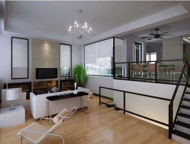 deluxe modern living room 1832 3D Model .c4d .max .obj .3ds .fbx .stl .blend 
