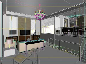 deluxe modern living room 1832 3D Model