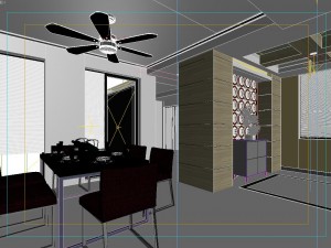 deluxe modern living room 1832 3D Model