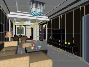 deluxe modern living room 1833 3D Model