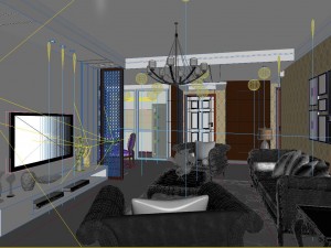 deluxe modern living room 1835 3D Model