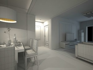 deluxe modern living room 1836 Model 3D