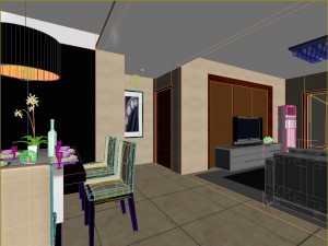 deluxe modern living room 1836 Model 3D