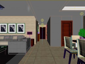 deluxe modern living room 1836 Model 3D