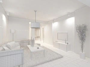 deluxe modern living room 1837 3D Model