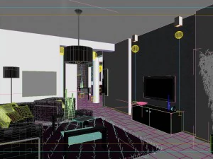 deluxe modern living room 1837 3D Model