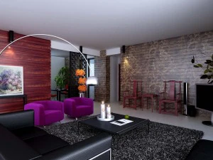 deluxe modern living room 1839 3D Model