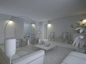 deluxe modern living room 1839 3D Model
