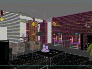deluxe modern living room 1839 3D Model