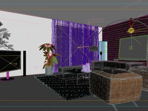 deluxe modern living room 1839 3D Model