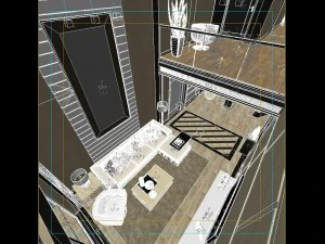 deluxe modern living room 1841 3D Model