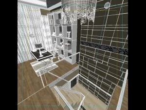 deluxe modern living room 1841 3D Model