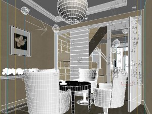 deluxe modern living room 1841 3D Model