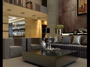 deluxe modern living room 1842 3D Model