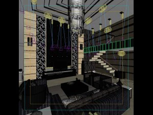 deluxe modern living room 1842 3D Model