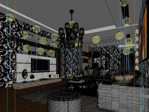 deluxe modern living room 1844 3D Model