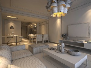 deluxe modern living room 1845 3D Model