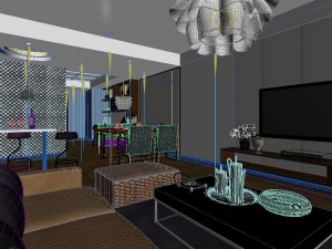 deluxe modern living room 1845 3D Model