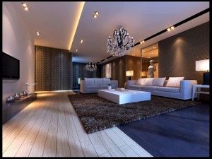 deluxe modern living room 1846 Model 3D