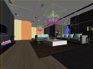deluxe modern living room 1846 3D Model