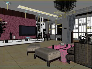 deluxe modern living room 1847 Modelo 3D