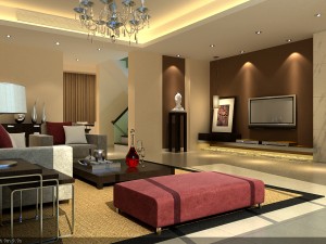 the luxurious modern living room 1848 3D Модель