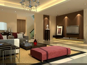 il lussuoso soggiorno moderno del 1848 Modello 3D