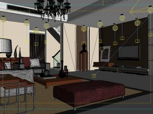 the luxurious modern living room 1848 3D Model