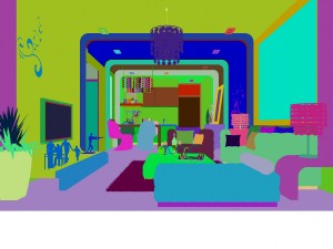 deluxe modern living room 1849 Model 3D