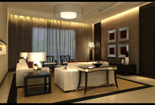 the luxurious modern living room is 1850 3D Model .c4d .max .obj .3ds .fbx .stl .blend