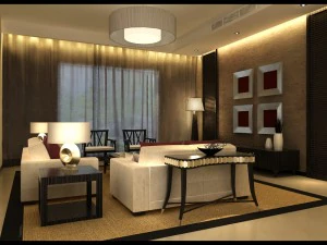 the luxurious modern living room is 1850 3D Model